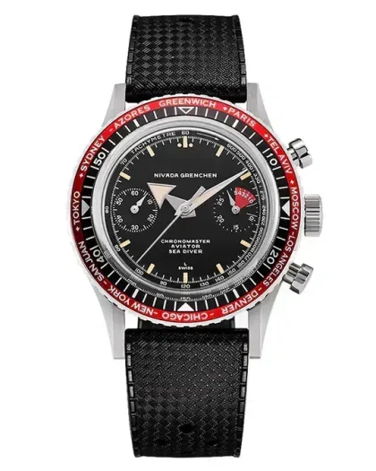 Nivada Grenchen Chronomaster Broad Arrow Inter.Bezel -38mm - Bilde 2