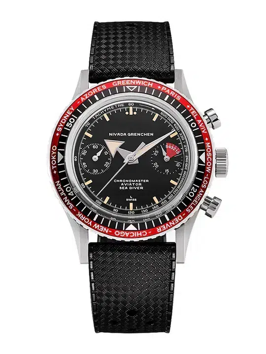 Nivada Grenchen Chronomaster Broad Arrow Inter.Bezel -38mm - Bilde 2