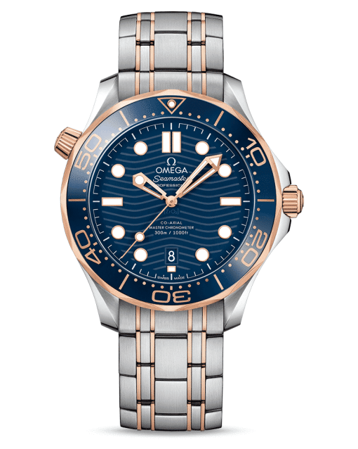 Produktbilde av Omega Seamaster Diver 300M Co-Axial Master Chronometer 42 MM. Stål - 18K Sedna™ Gull. Blå skive. Ref. 210.20.42.20.03.002