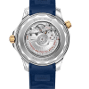 Produktbilde av baksiden til Omega Seamaster Diver 300M Co-Axial Master Chronometer 42 MM med kasse i stål og gult gull på blå gummireim. Ref. 210.22.42.20.03.001