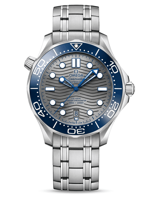 Produktbilde av Omega Seamaster Diver 300M Co-Axial Master Chronometer 42 MM. Grey dial and blue bezel. Ref. 210.30.42.20.06.001