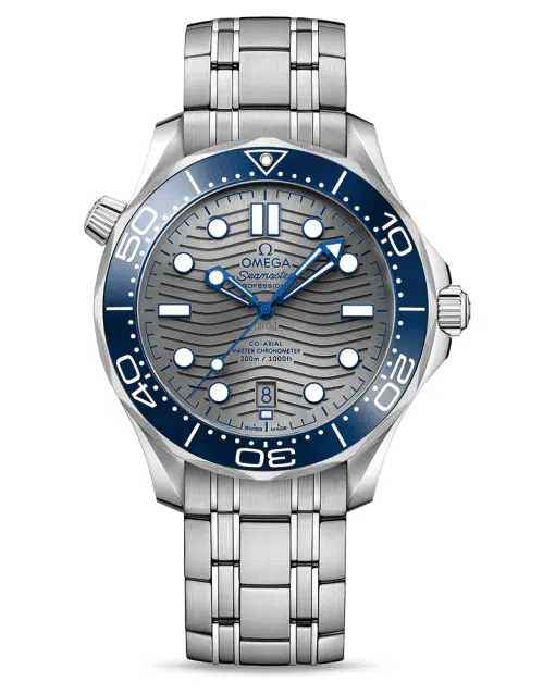 Produktbilde av Omega Seamaster Diver 300M Co-Axial Master Chronometer 42 MM. Grey dial and blue bezel. Ref. 210.30.42.20.06.001