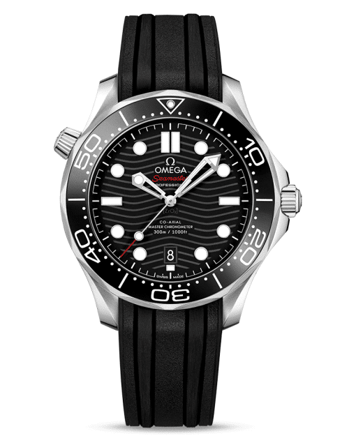 produktbilde av Omega Seamaster Diver 300M Co-Axial Master Chronometer 42 MM med sort gummirem. Ref. 210.32.42.20.01.001