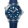 Omega Seamaster Diver 300M Co-Axial Master Chronometer 42 MM med blå skive og gummireim. Ref. 210.32.42.20.03.001