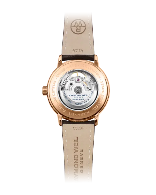 Raymond Weil Maestro Men's Automatic Visible Balance Wheel Brown Leather Watch 40mm - 2227-PC5-20021 - Bilde 2