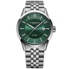 Produktbilde av Raymond Weil Freelancer 42mm med grønn urskive på stållenke. Ref. 2731-ST-52001.