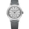 Produktbilde av Raymond Weil Millesime 39mm med grå urskive på grå skinnrem. Ref. 2930-STC-65001.