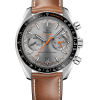 Omega Speedmaster Racing Co‑Axial Master Chronometer Chronograph 44.25 mm med grå tallskive og brun skinnrem. Referanse: 329.32.44.51.06.001