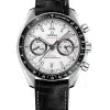 Omega Speedmaster Racing Co‑Axial Master Chronometer Chronograph 44.25 mm med hvit tallskive og sort skinnrem. Referanse: 329.33.44.51.04.001