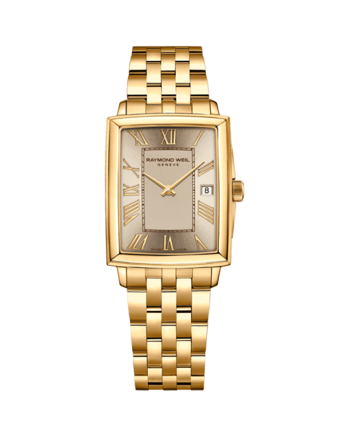 Produktbilde av Raymond Weil Toccata Ladies Rectangular med champagne urskive på stållenke. Ref. 5925-P-00100.
