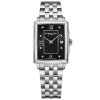 Produktbilde av Raymond Weil Toccata Ladies Rectangular med sort urskive på stållenke. Ref. 5925-ST-00295.