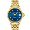 Produktbilde av Certina DS Action Lady Diamonds 34mm med blå urskive på stållenke. Ref. C032.051.33.046.00.