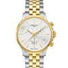 Produktbilde av Certina DS-8 Chrono med hvit urskive på stållenke. Ref. C045.417.22.031.00.