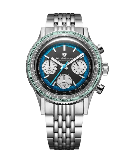 Nivada Grenchen Chronoking Mechaquartz Racing Blue - Bilde 6