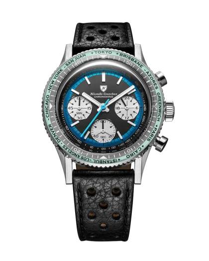 Nivada Grenchen Chronoking Mechaquartz Racing Blue - Bilde 11