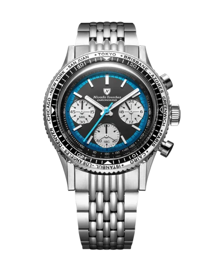 Nivada Grenchen Chronoking Mechaquartz Racing Blue