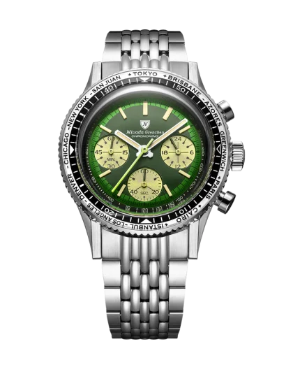 Nivada Grenchen Chronoking Mechaquartz Racing Green - Bilde 3