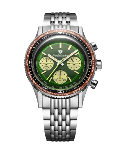 Nivada Grenchen Chronoking Mechaquartz Racing Green - Bilde 6