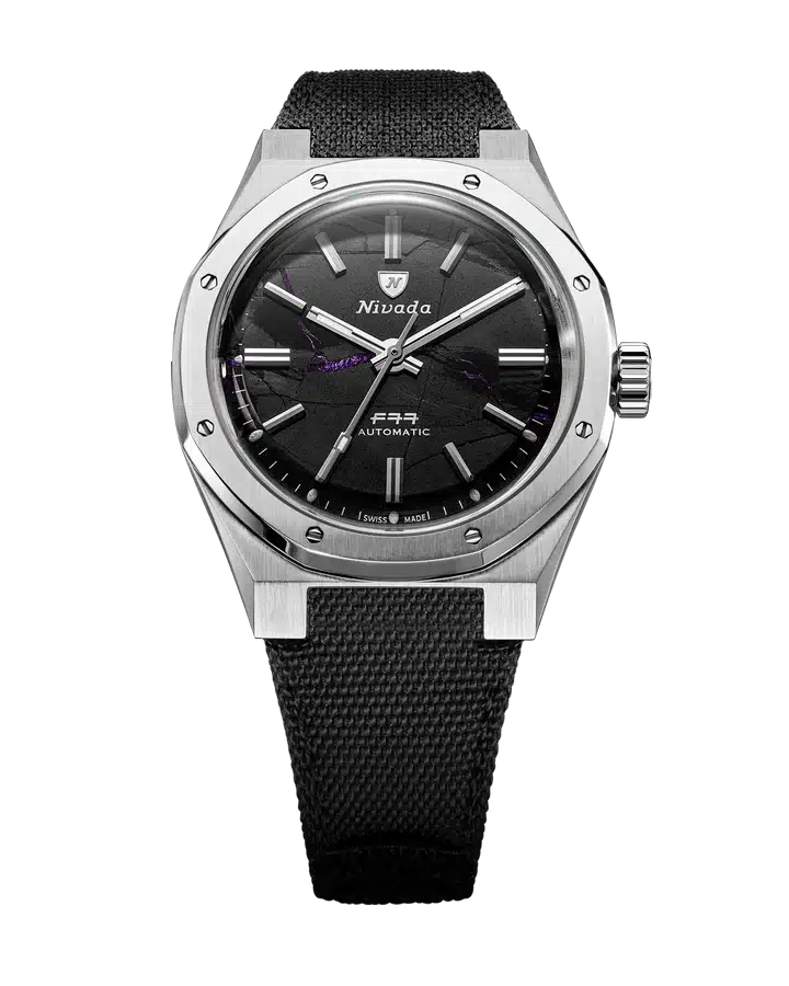 Nivada Grenchen F77 MKII Shungite Black - 100 Years - 38MM - Bilde 9