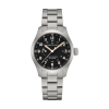 Produktbilde av Hamilton Khaki Field Mechanical Power Reserve 40mm med sort urskive på stållenke. Ref. H69509130.