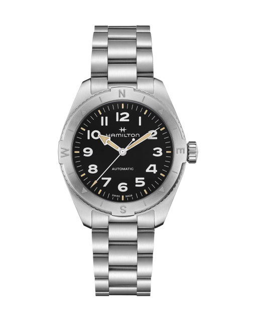 Produktbilde av Hamilton Khaki Field Expedition Auto 41MM med sort urskive på stållenke. Ref. H70315130.