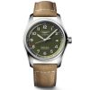 Produktbilde av Longines Spirit 40mm med grønn urskive og brun skinnrem. Ref. L3.810.4.03.2.