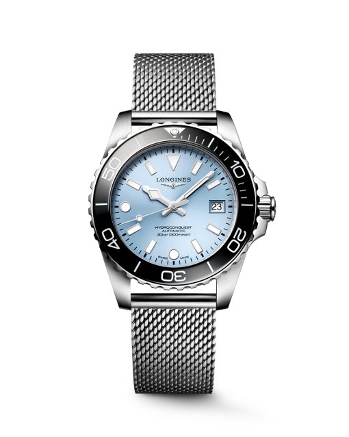 Longines HydroConquest 39MM frust blue sunray dial, black bezel - L3.779.4.99.6
