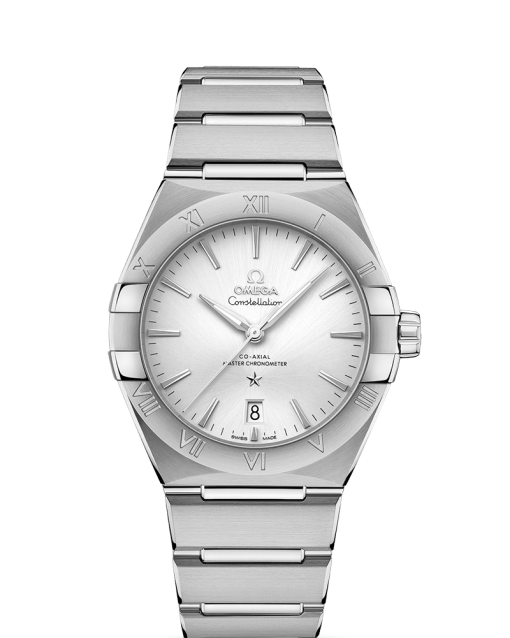 Produktbilde av Omega Constellation Co-Axial Master Chronometer 39mm med hvit urskive og stållenke. Ref. O13110392002001.