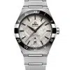 Produktbilde av Omega Constellation 41mm med grå urskive på stållenke. Ref. O13130412199001.
