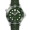 Omega Seamaster Diver 300M Co-Axial Master Chronometer 42MM. Green dial on rubber strap. Reference: 210.32.42.20.10.001