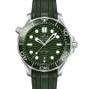 Omega Seamaster Diver 300M Co-Axial Master Chronometer 42MM. Green dial on rubber strap. Reference: 210.32.42.20.10.001