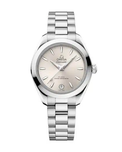 Produktbilde av Omega Seamaster Aqua Terra 150M 30MM med sølv urskive på stållenke. Ref. O22010302009001