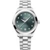 Produktbilde av Omega Seamaster Aqua Terra 150M 30mm med grønn urskive på stållenke. Ref. O22010302060001