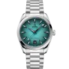Produktbilde av Omega Seamaster Aqua Terra 150M 38MM med grønn urskive på stållenke. Ref. O22010382003005.