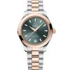 Produktbilde av Omega Seamaster Aqua Terra 150M 30mm med grønn urskive på stållenke. Ref. O22020302010002.