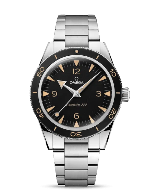 Produktbilde av Omega Seamaster 300 Co-Axial Master Chronometer 41mm. Lenke i stål med sort skive. Ref. 234.30.41.21.01.001