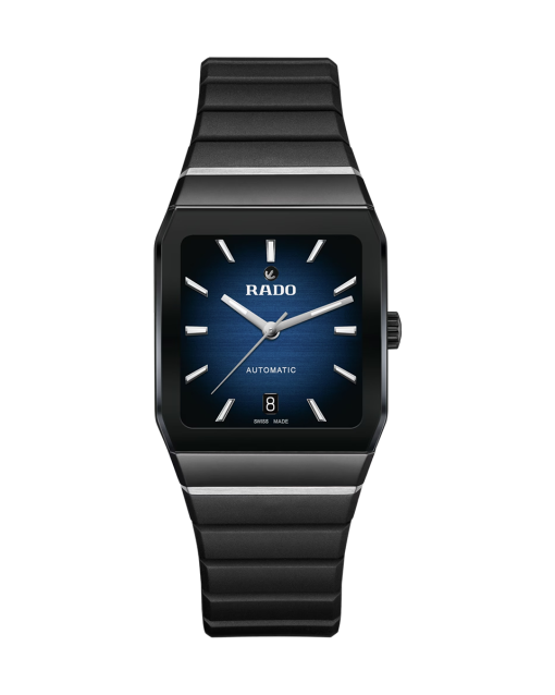 Produktbilde av Rado Anatom Automatic 32.5MM med blå urskive på gummirem. Ref, R10202209.