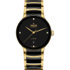 Produktbilde av Rado Centrix Diamonds 39.5MM med sort urskive på stål og keramikk lenke. Ref. R30008712.