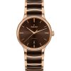 Produktbilde av Rado Centrix Automatic med brun urskive på stål og keramikk lenke. Ref. R30017302.