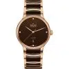 Produktbilde av Rado Centrix Automatic Diamonds med brun urskive på stål og keramikk lenke. Ref. R30017712.