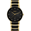 Produktbilde av Rado Centrix Diamonds 39.5MM med sort urskive på stål og keramikk lenke. Ref. R30022742.