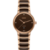 Produktbilde av Rado Centrix Diamonds 30.5MM med brun tallskive på stål og keramikk lenke. Ref. R30024712.