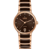 Produktbilde av Rado Centrix Automatic Diamonds 35MM med brun urskive og stål og keramikk lenke. Ref. R30037732.