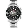Produktbilde av Rado Captain Cook Automatic Chronograph med sorte urskive på stållenke. Ref. R32145158,