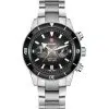 Produktbilde av Rado Captain Cook Automatic Chronograph med sorte urskive på stållenke. Ref. R32145158,