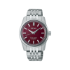 Soldatbilde av King Seiko 37mm med burgunderfarget tallskive. Referanse SPB287J1