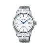 Seiko Presage Craftmanship Series med tallskive i hvit emalje og stål lenke. Referanse SPB403J1