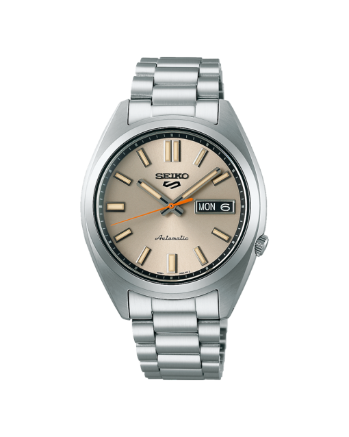 Produktbilde av Seiko 5 Sports SNXS Series 37.4mm med sølv urskive på stållenke. Ref. SRPK91K1.