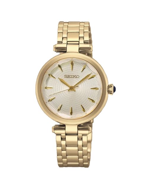 Produktbilde av Fordelene med Seiko Conceptual med hvit urskive på stållenke. Ref. SRZ554P1.