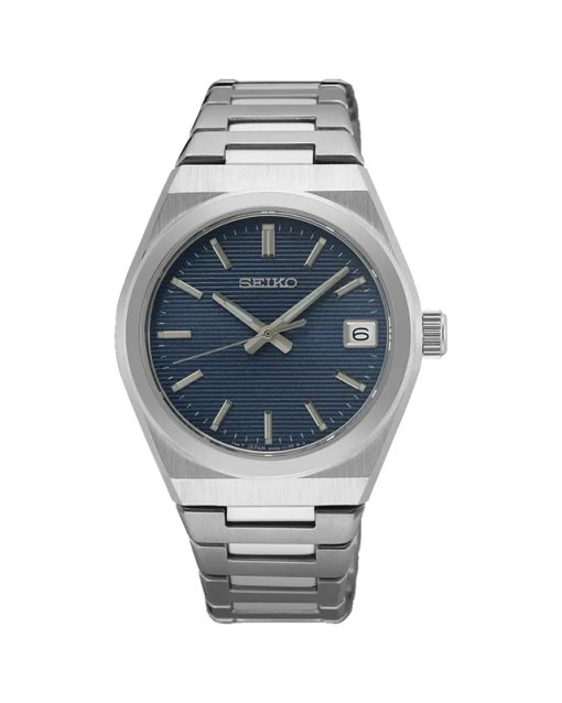 Produktbilde av Seiko Conceptual Ladies 34mm med blå urskive på stållenke. Ref. SUR575P1.